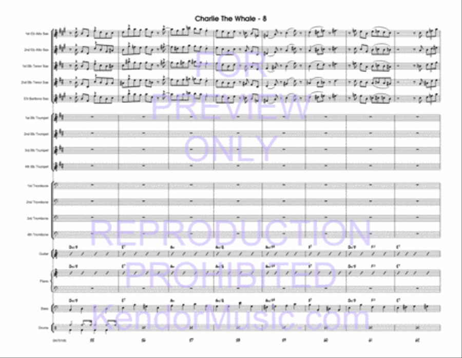 Charlie The Whale (Full Score) Jazz Ensemble scores gallery preview page 9