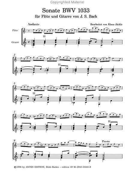 Sonate C-Dur BWV 1033