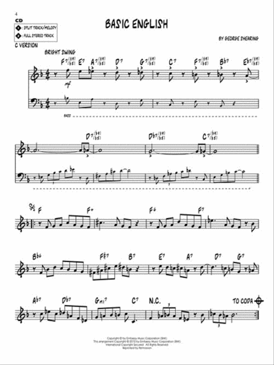 George Shearing George Shearing C Instrument scores gallery preview page 4