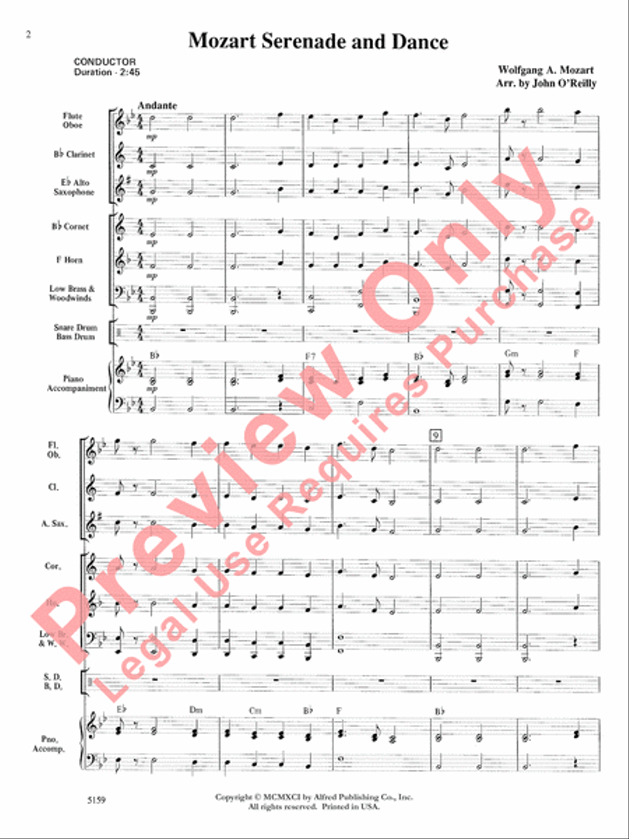 Mozart Serenade and Dance Concert Band scores gallery preview page 3