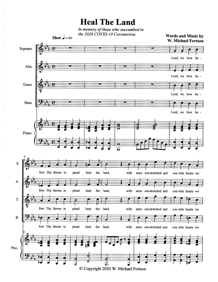 Heal The Land Choir scores gallery preview page 1