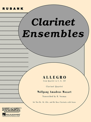 Book cover for Allegro (from Quartet in C, K.157)