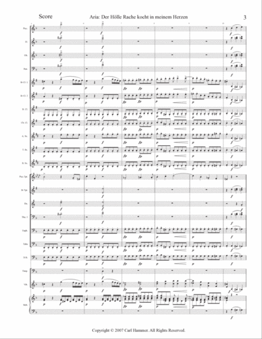 Aria: Der Holle Rache kocht in meinem Herzen (from The Magic Flute) Concert Band scores gallery preview page 4