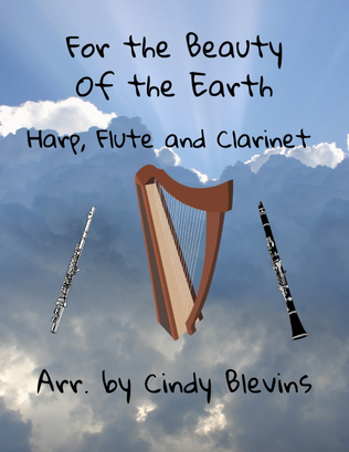 Book cover for For the Beauty of the Earth, Harp, Flute, and Clarinet