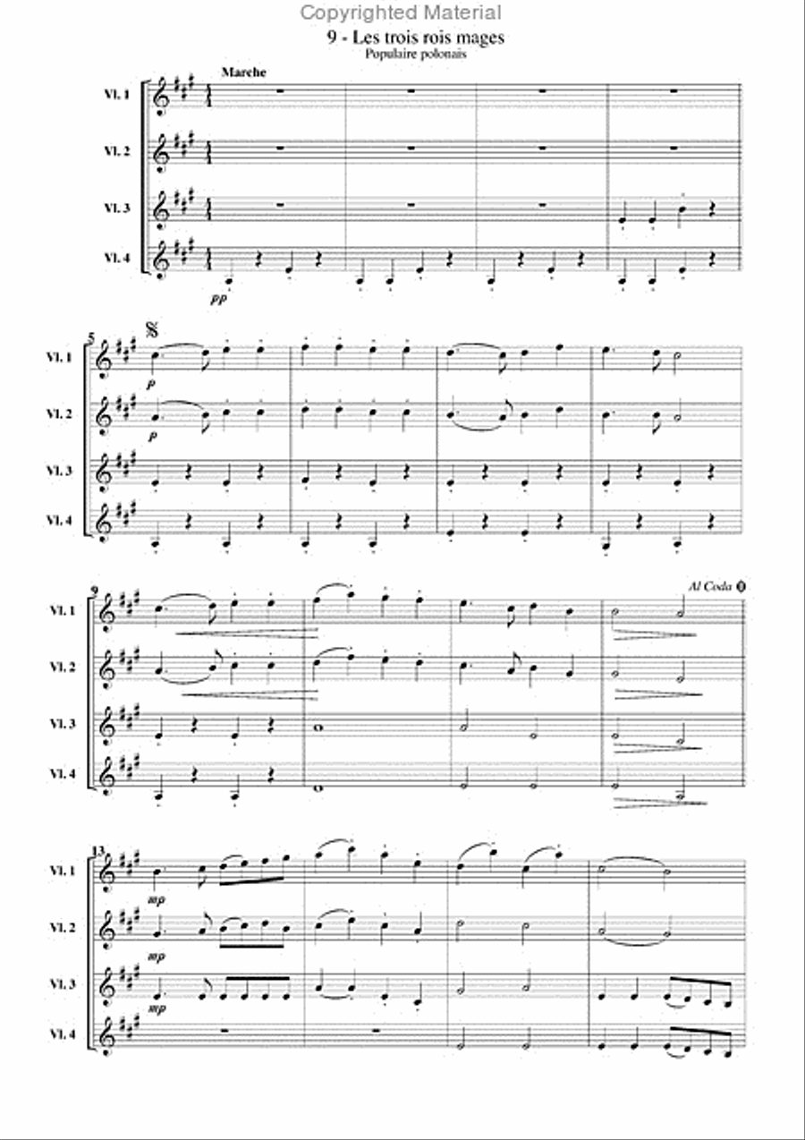 Chants de Noël (15), pour violon Violin scores gallery preview page 10