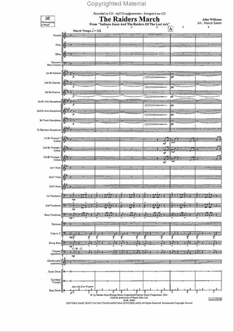 The Raiders March Concert Band scores gallery preview page 3