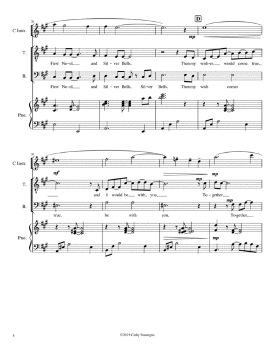 Together, Once Again, for Christmas (Duet for Tenor/Bass Solo, Optional C Instrument, Piano Acc.) Bass Voice scores gallery preview page 5