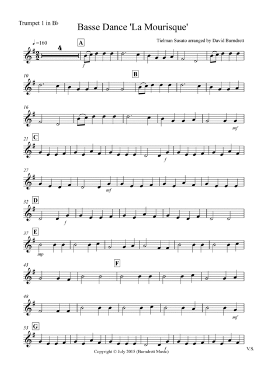 Basse Dance by Susato for Brass Quartet Basse Dance by Susato for Brass Quartet Brass Quartet scores gallery preview page 6
