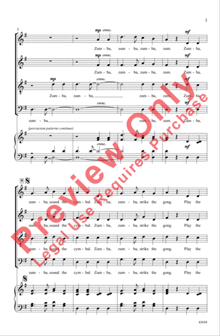 Zumba, Zumba 4-Part scores gallery preview page 3
