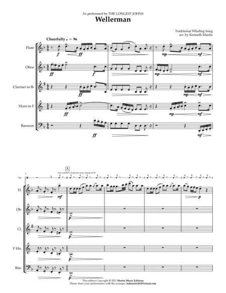 Wellerman - #SHANTYTOK for Woodwind Quintet image number null