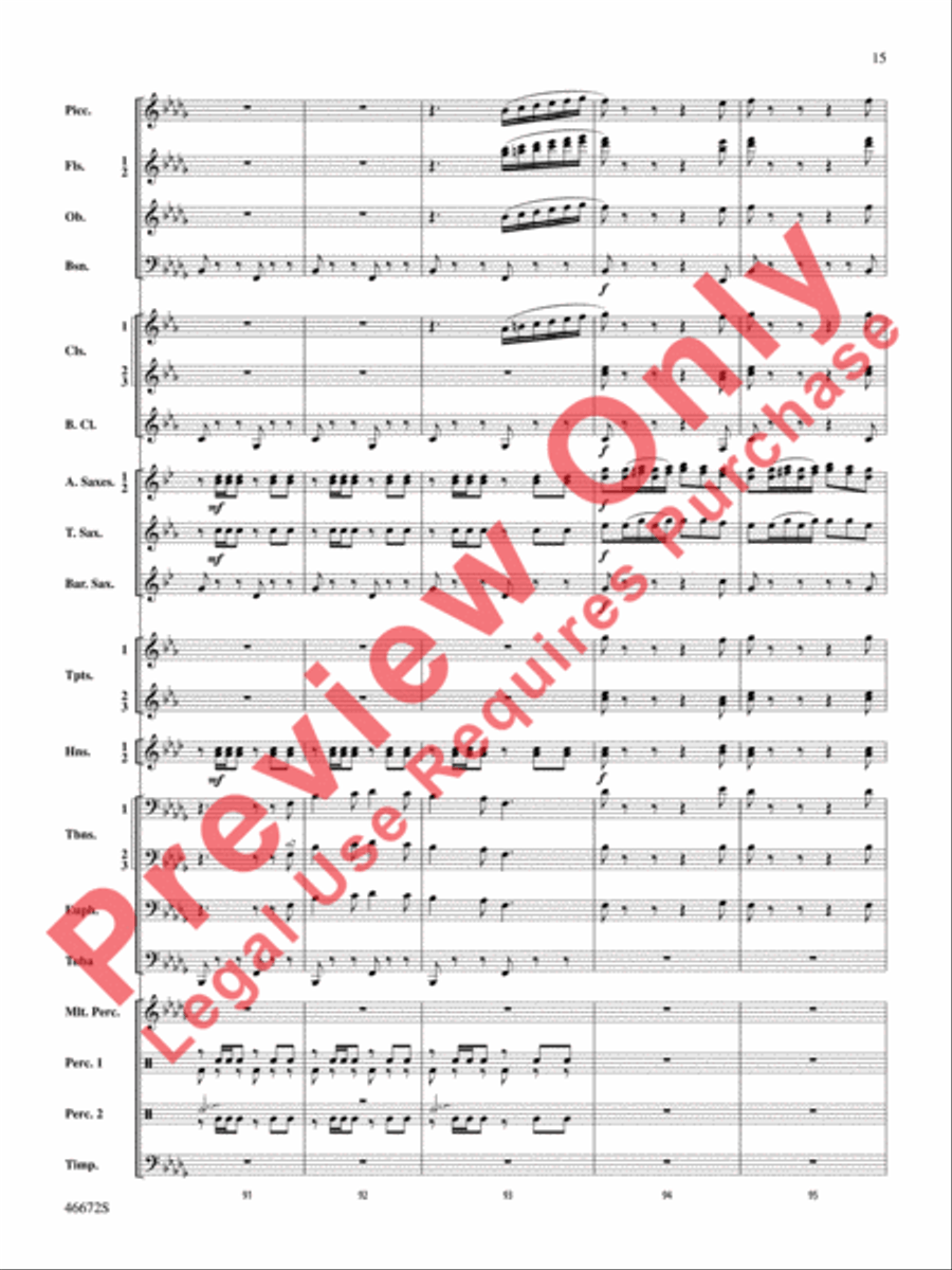 Variants on an English Sea Song Concert Band scores gallery preview page 16