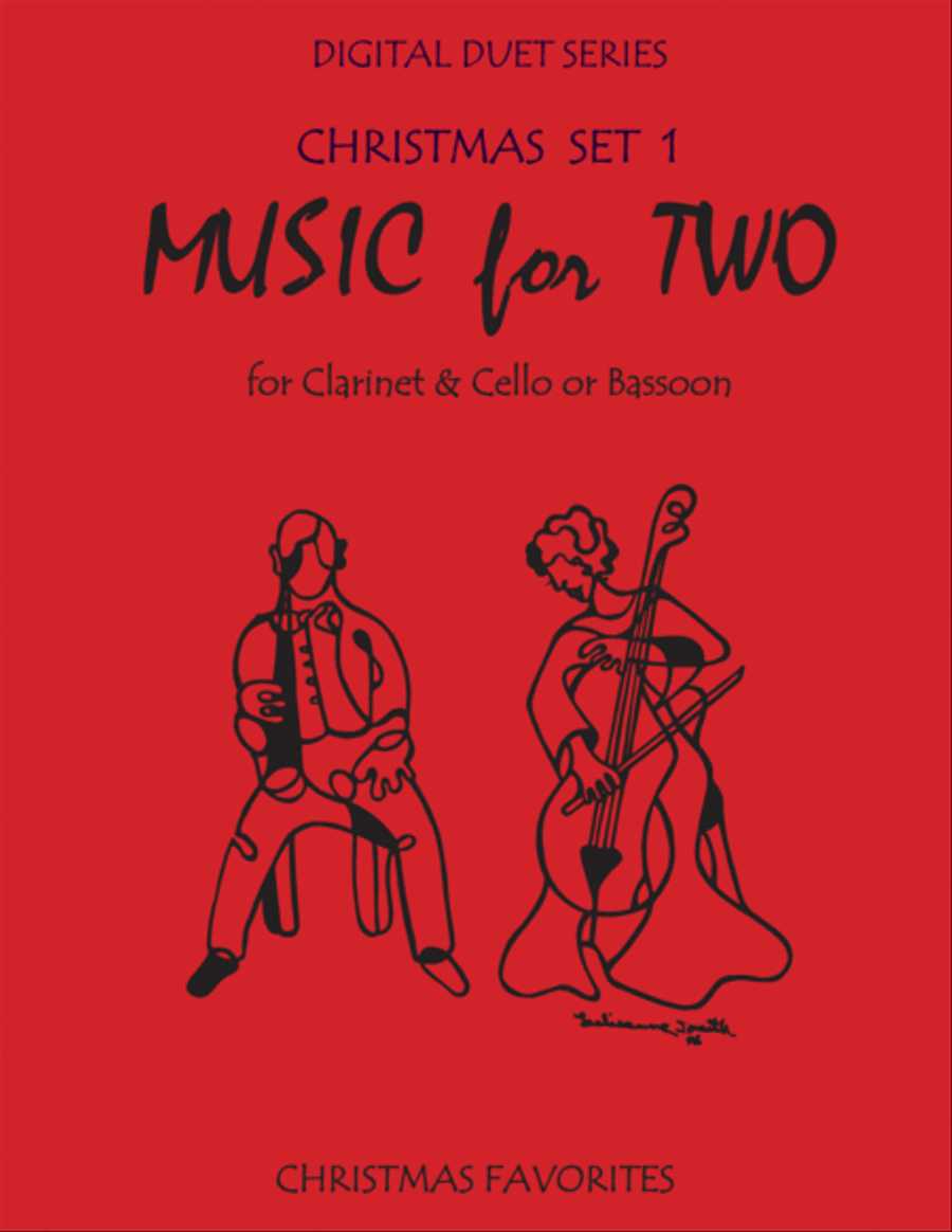 Christmas Duets for Clarinet and Cello or Clarinet & Bassoon - Set 1 - Music for Two Woodwind Ensemble scores gallery preview page 1