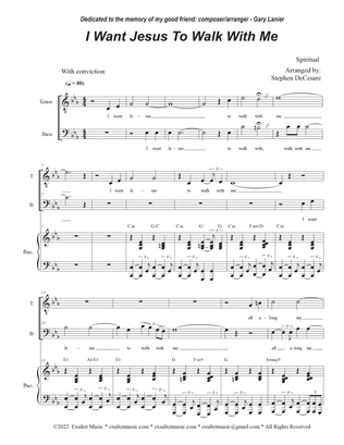 I Want Jesus To Walk With Me (Duet for Tenor and Bass solo)