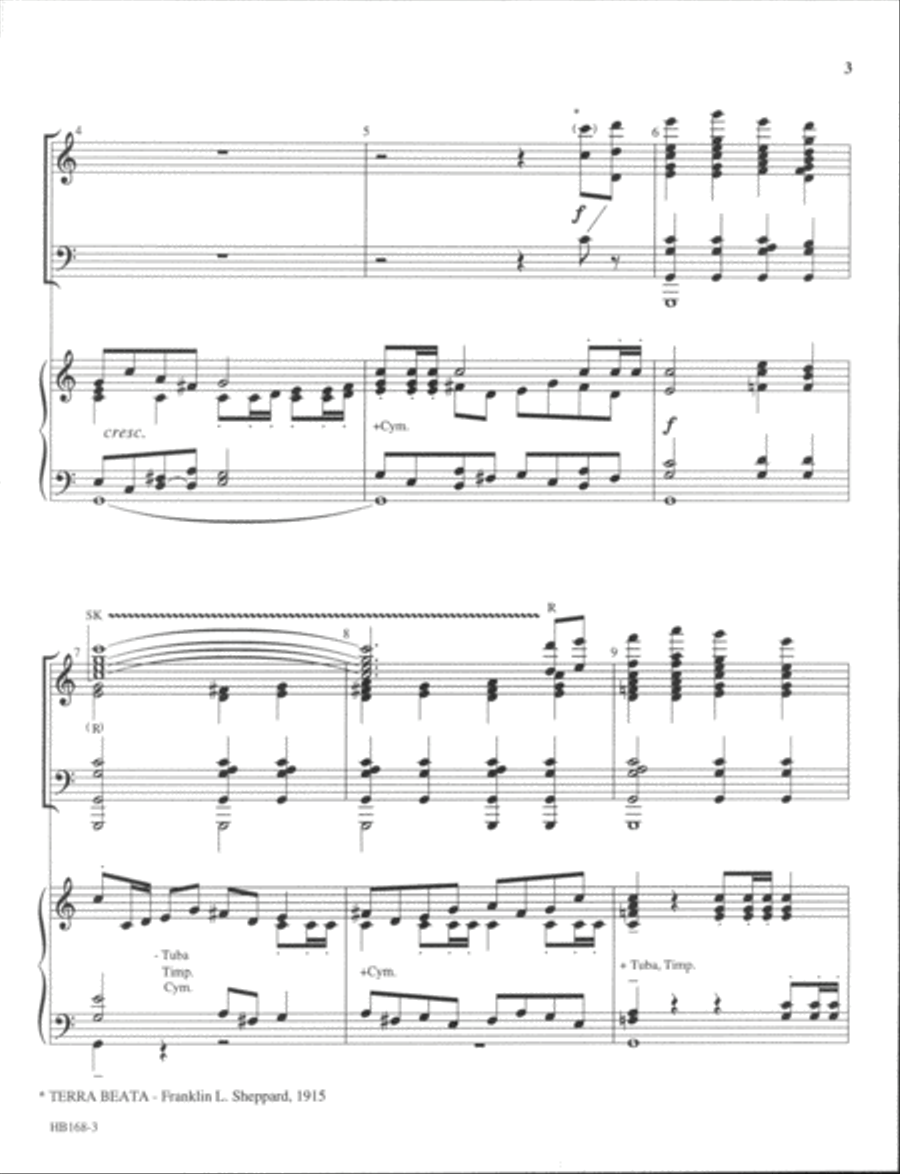 The Music of the Spheres - organ and handbell score Handbell Choir scores gallery preview page 3