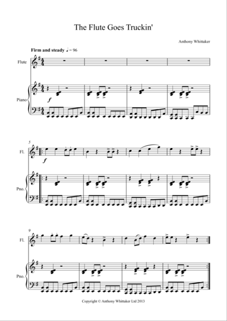 The Flute Goes Truckin' Woodwind Duet scores gallery preview page 1