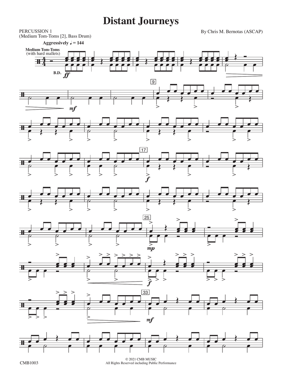 Distant Journeys: 1st Percussion Concert Band - Digital Sheet Music