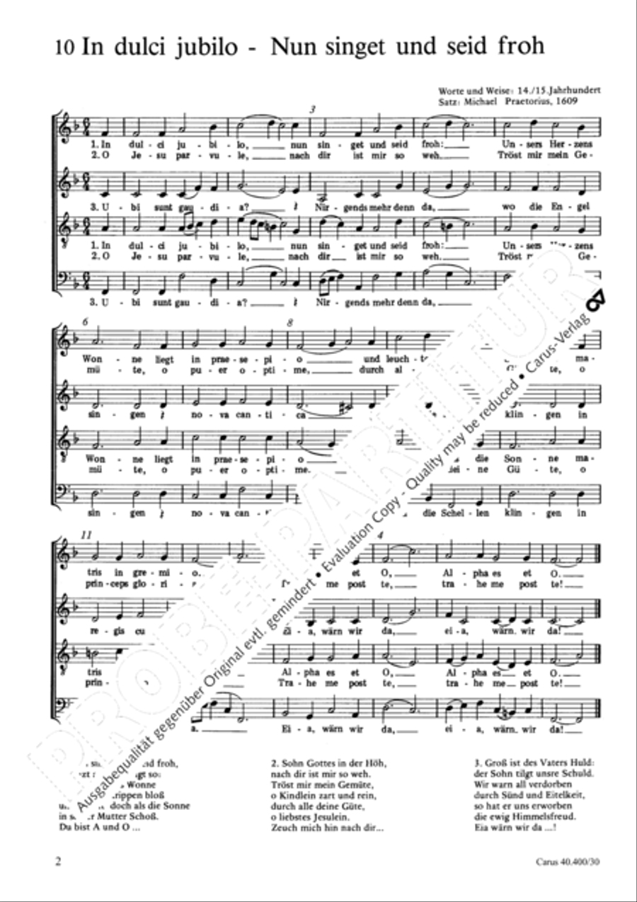 Praetorius: Kantionalsatze zu Weihnachten II