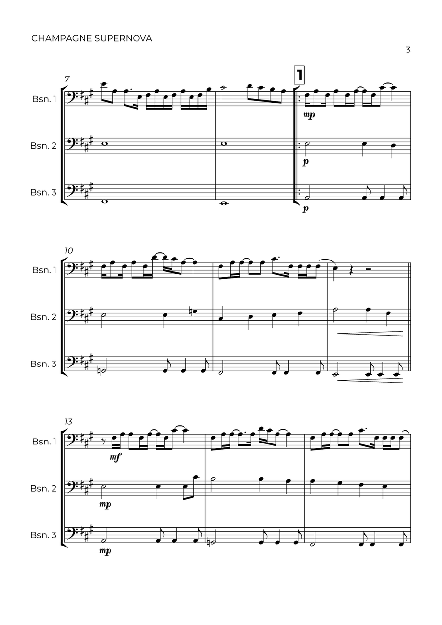 Champagne Supernova Woodwind Trio scores gallery preview page 3