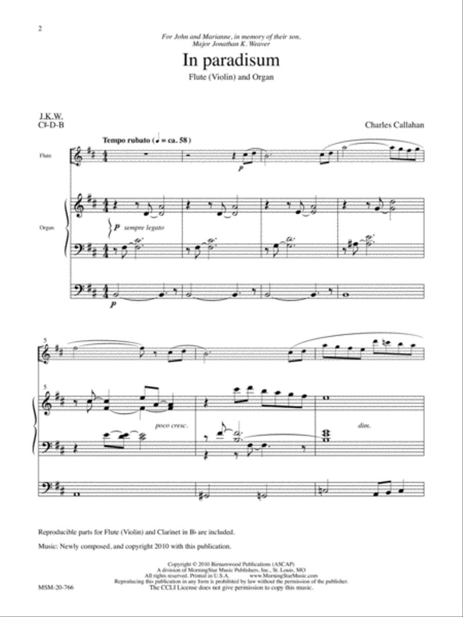 In paradisum Flute scores gallery preview page 2