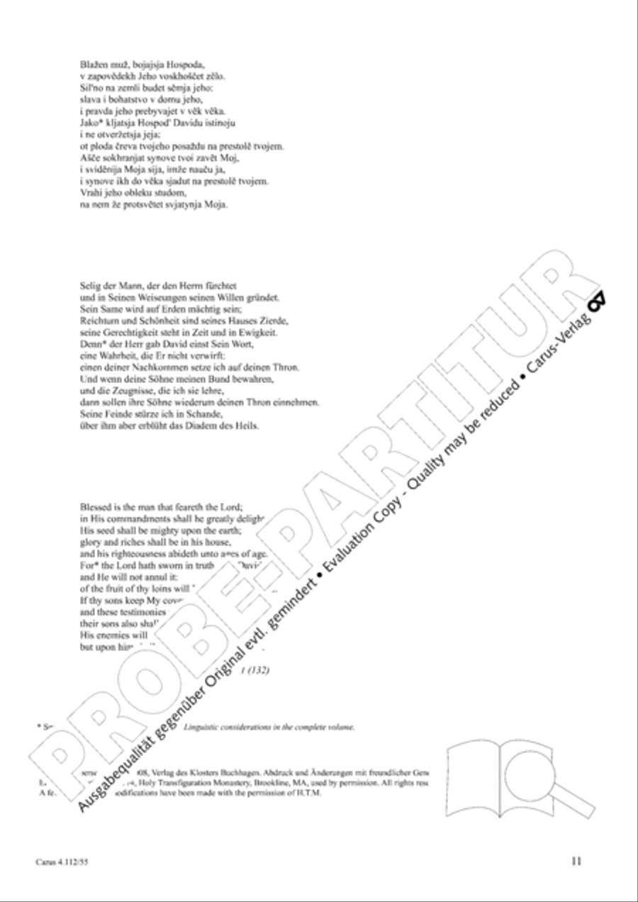 Blessed is the man that feareth the Lord (Blazen muz) 4-Part scores gallery preview page 12