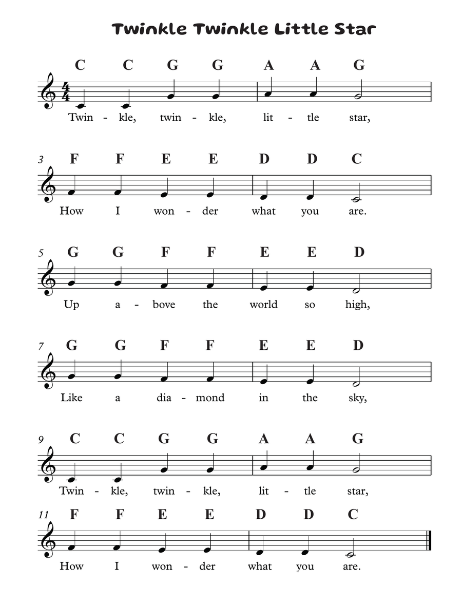 Twinkle Twinkle Little Star - Easy