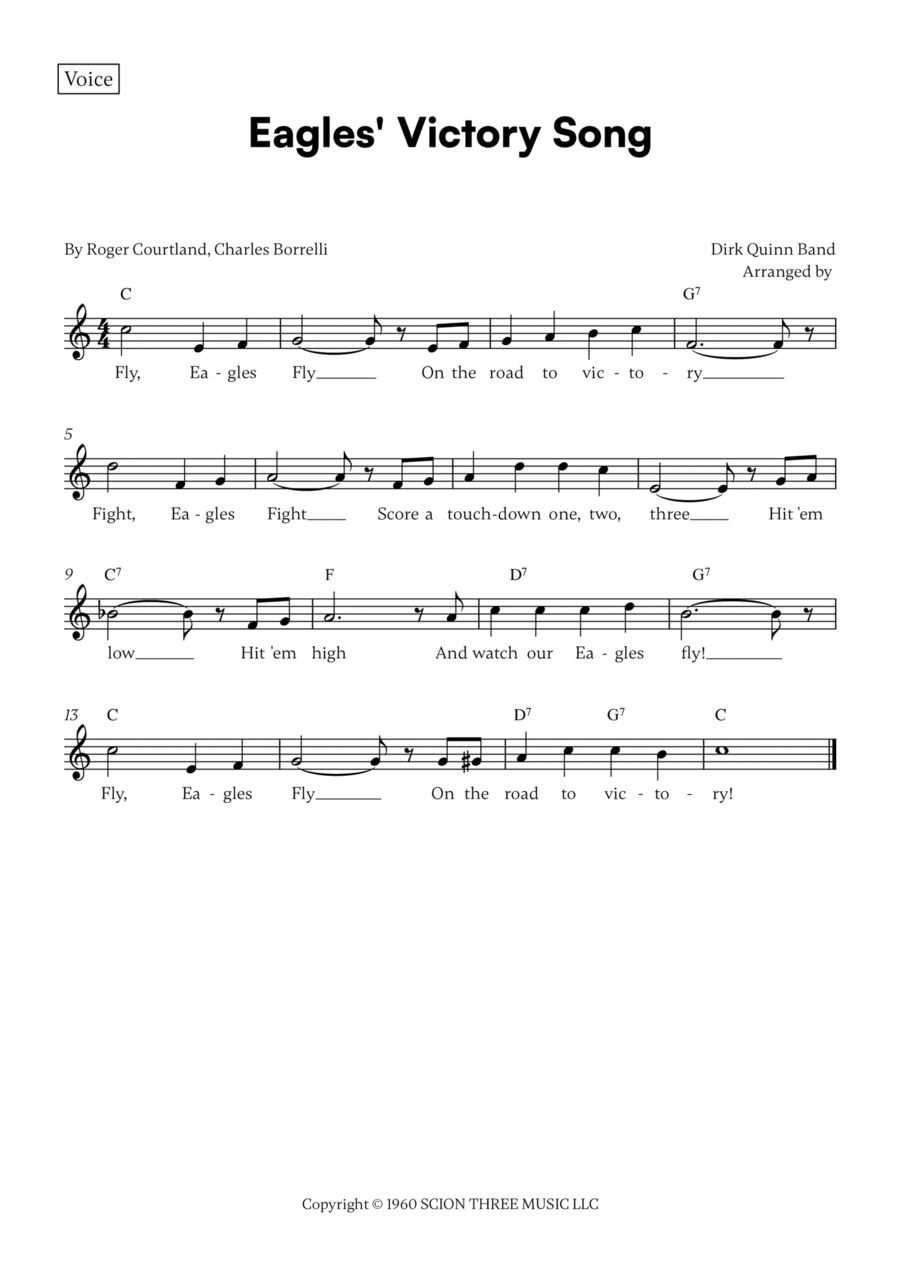 Eagles' Victory Song Easy Piano scores gallery preview page 1