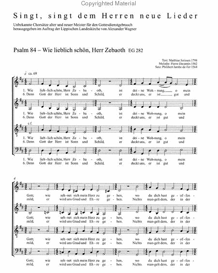 Psalm 84: Wie lieblich schon, Herr Zebaoth