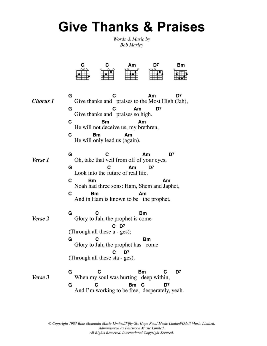 Give Thanks And Praises Classical Guitar scores gallery preview page 1