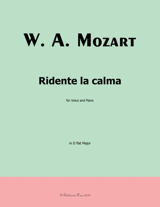 Book cover for Ridente la calma, by Mozart, in D flat Major