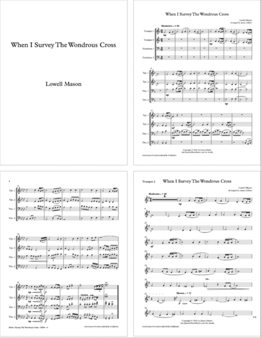 When I Survey The Wondrous Cross Brass Ensemble scores gallery preview page 1