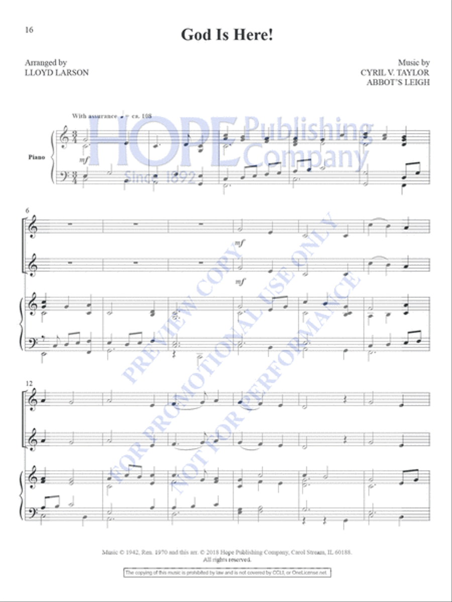 Today's Hymns and Songs 2 Instruments, Vol. 2 Book and CD Piano Accompaniment scores gallery preview page 19