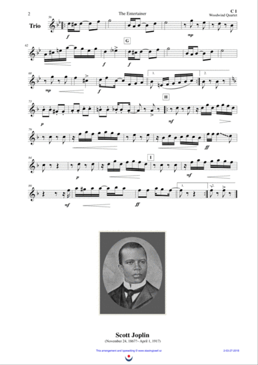 The Entertainer Woodwind Quartet scores gallery preview page 5