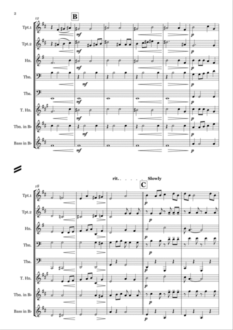 Roses of Picardy Brass Ensemble scores gallery preview page 2