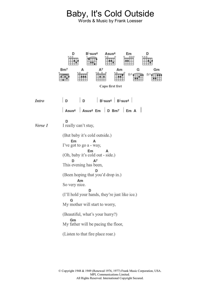Baby, It's Cold Outside Acoustic Guitar scores gallery preview page 1