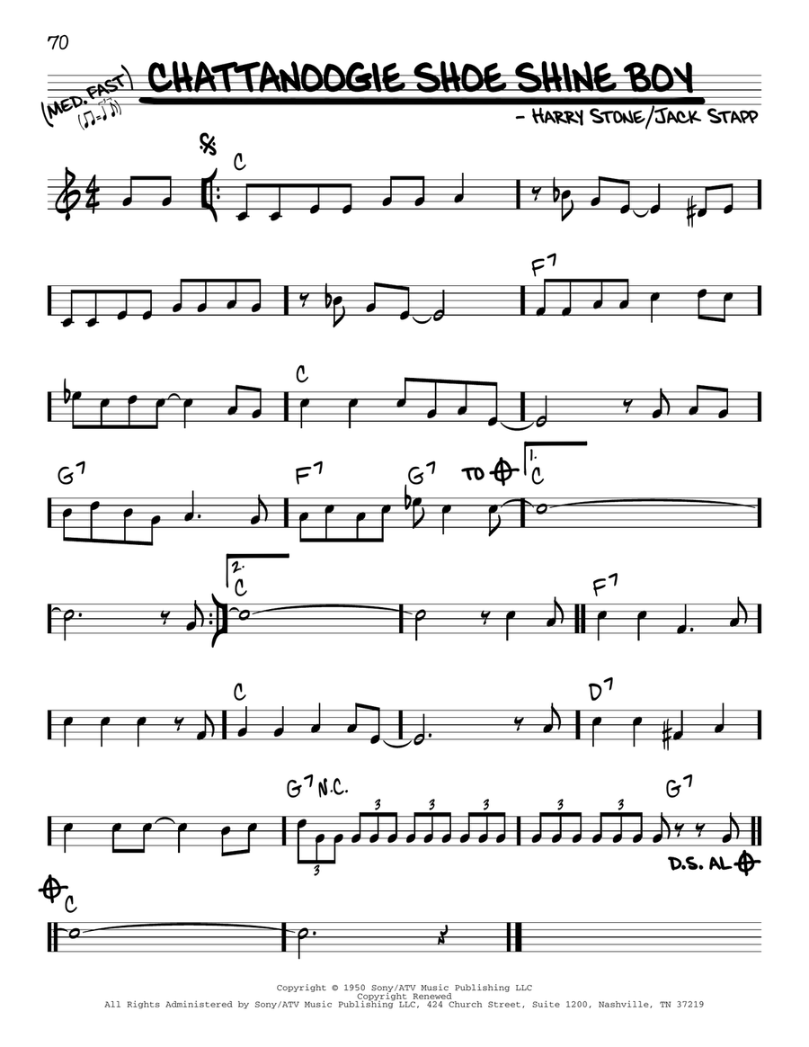 Chattanoogie Shoe Shine Boy Piano Digital Sheet Music Sheet Music Plus