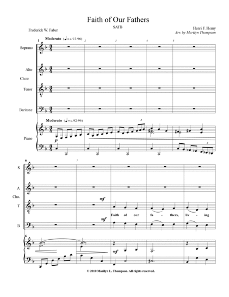 Faith of Our Fathers--SATB/Piano.pdf 4-Part scores gallery preview page 2