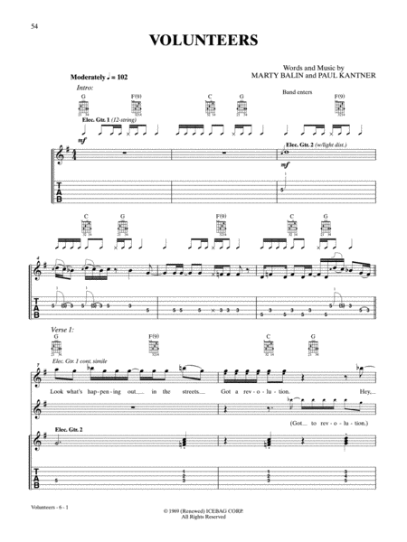 Jefferson Airplane -- Guitar TAB Anthology
