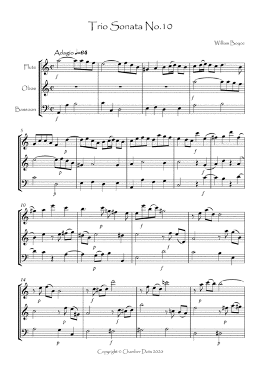 Trio Sonata No.10 Woodwind Trio scores gallery preview page 2