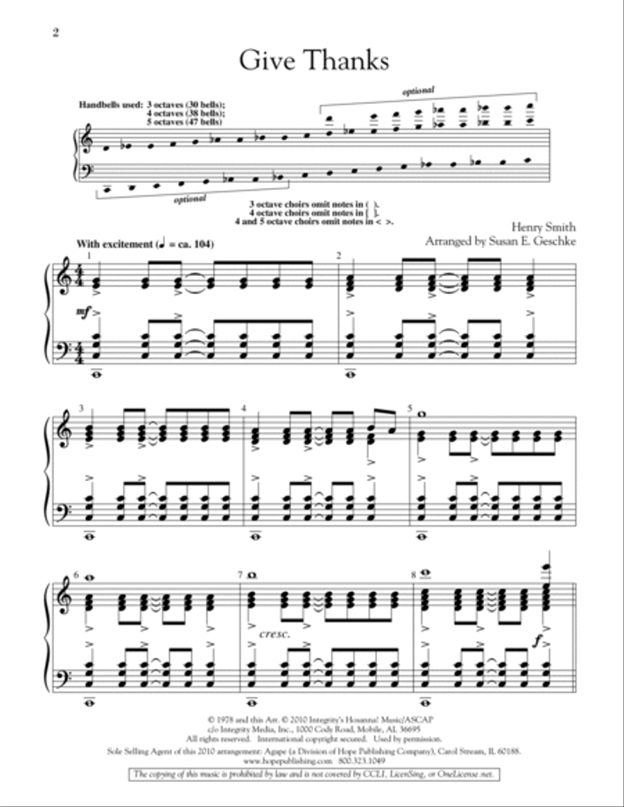 Give Thanks Handbell Choir scores gallery preview page 2