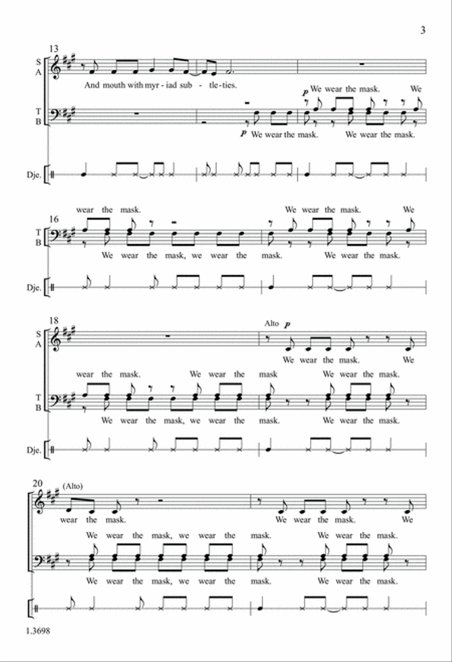 We Wear the Mask We Wear the Mask 4-Part scores gallery preview page 3