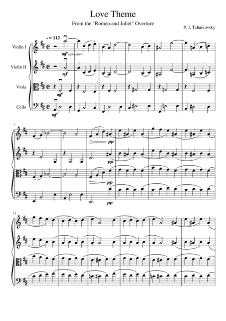 Love Theme from Romeo and Juliet String Quartet scores gallery preview page 2