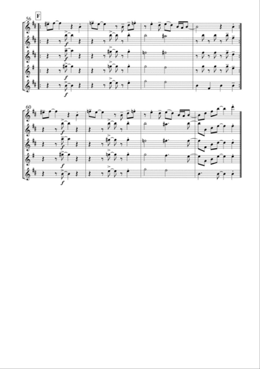 Work Song Saxophone Quintet scores gallery preview page 6