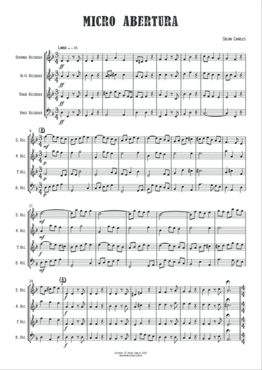 Micro Abertura - Micro Overture - Overture in D minor Small Ensemble scores gallery preview page 3