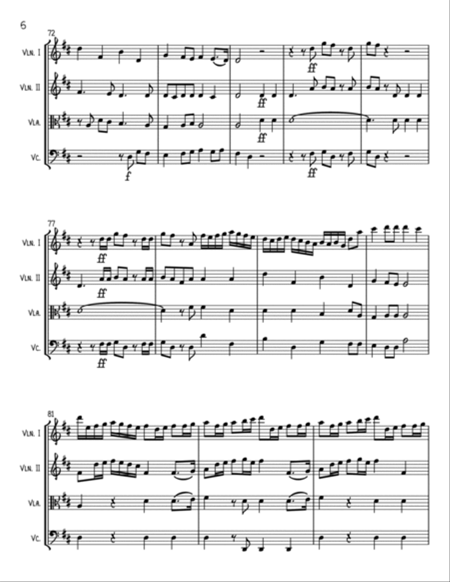 Hallelujah Chorus from MESSIAH - String Quartet String Quartet scores gallery preview page 6