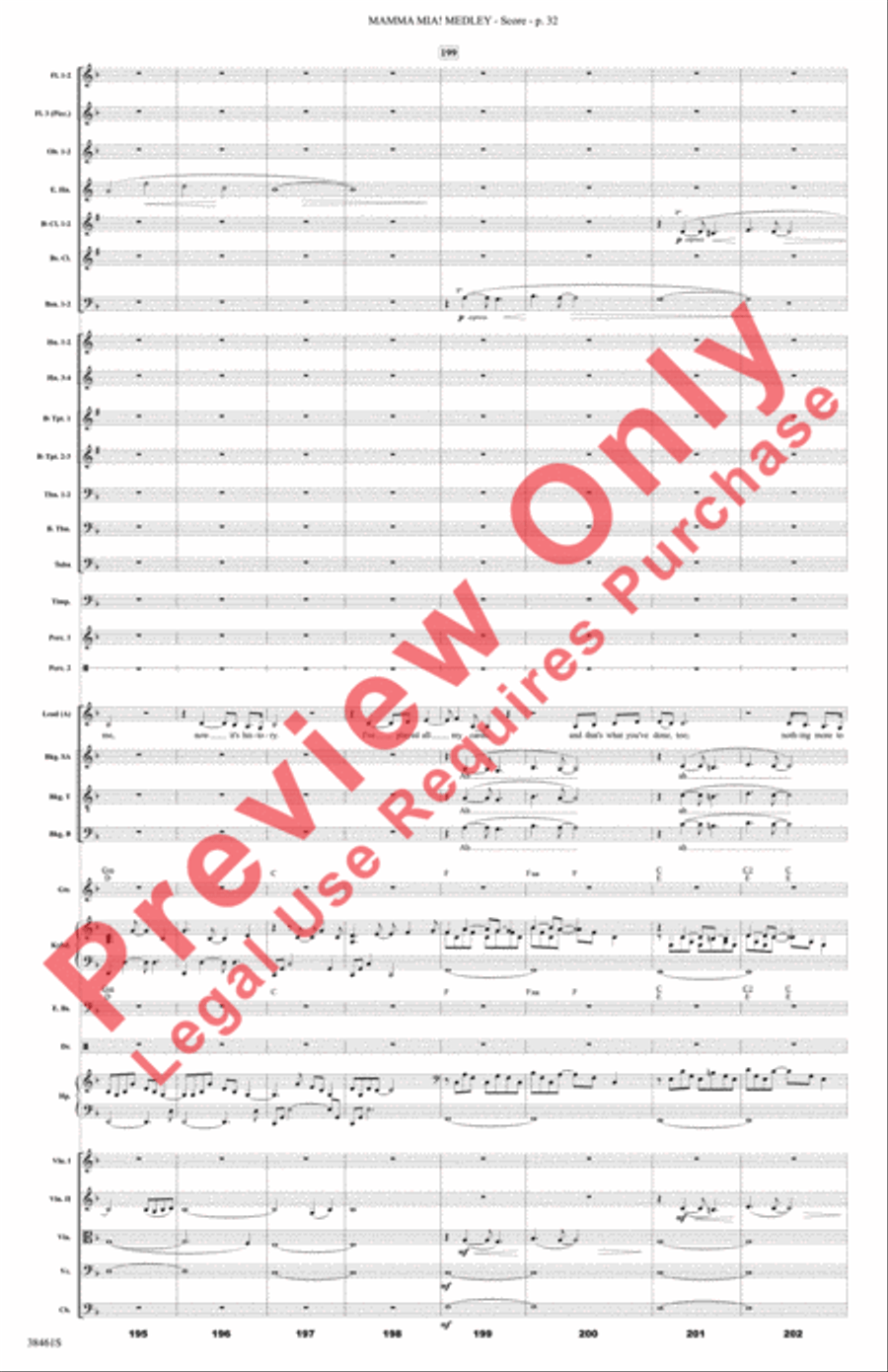 Mamma Mia! Medley Full Orchestra scores gallery preview page 33