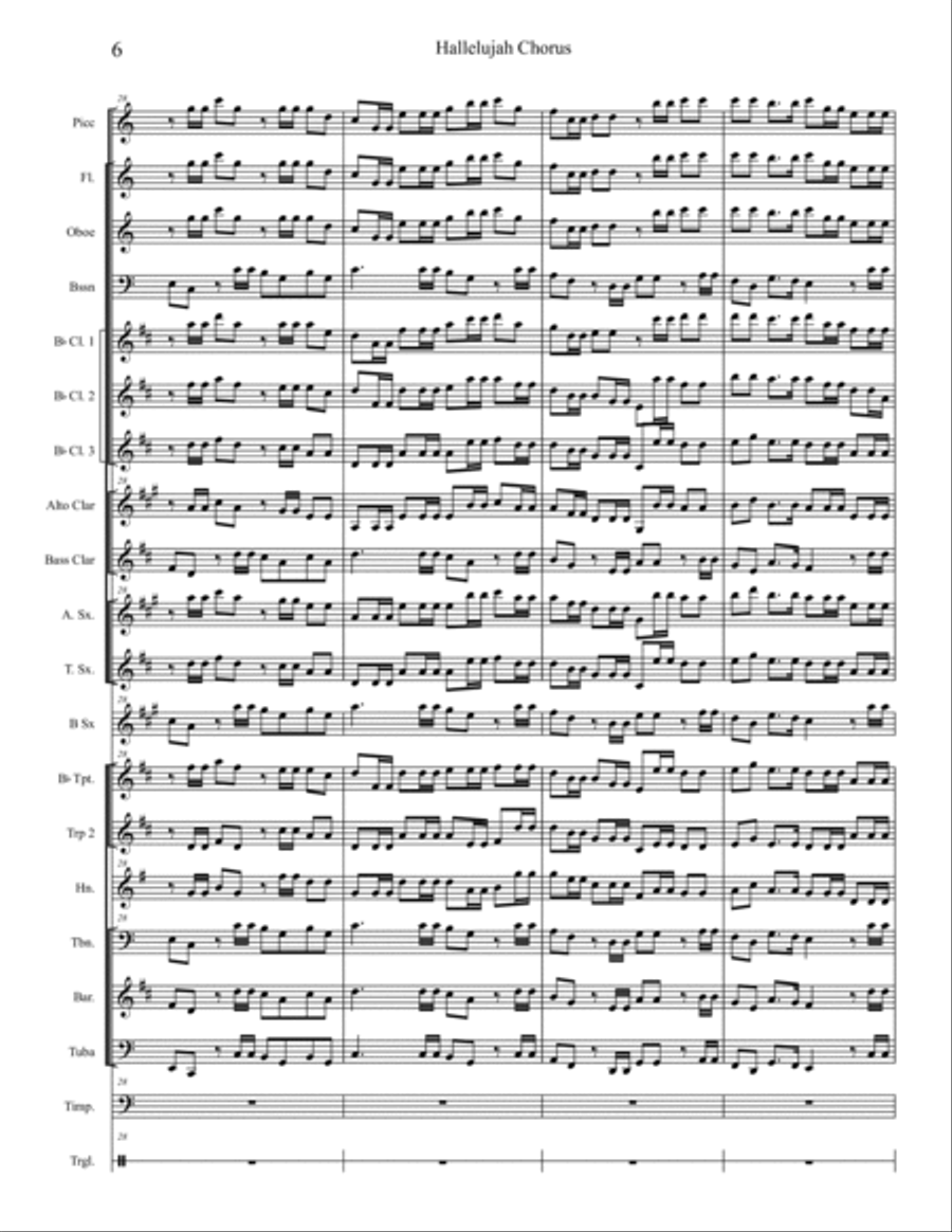 Hallelujah Chorus from the Messiah in new Concert Band arrangement Concert Band scores gallery preview page 6