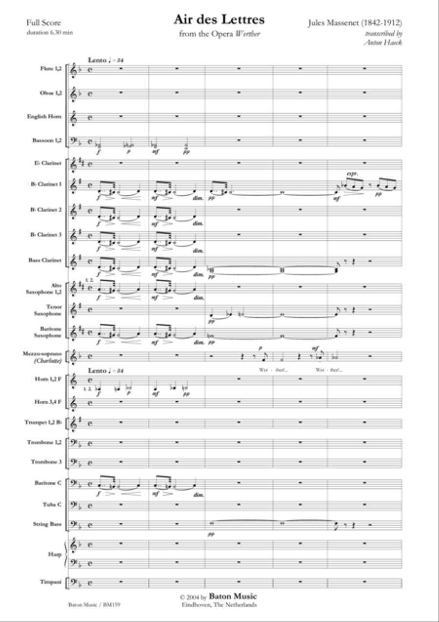 Air des Lettres Concert Band scores gallery preview page 2
