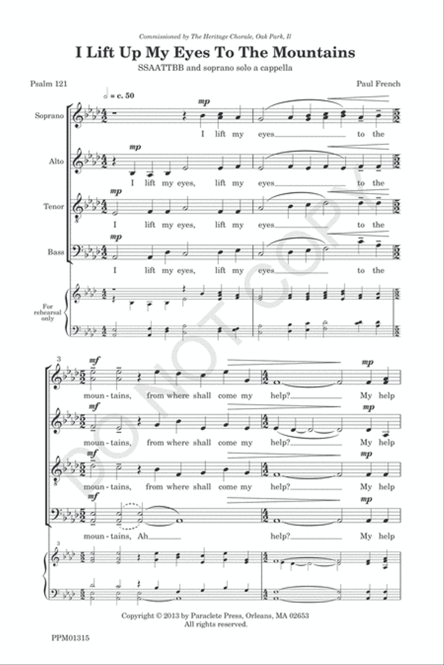 I Lift Up My Eyes to the Mountain SSAATTBB scores gallery preview page 4