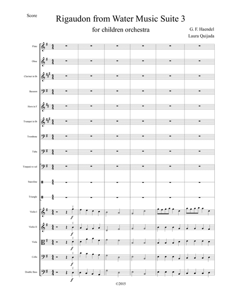 Rigaudon from Water Music Suite 3, abridged. SCORE & PARTS. image number null