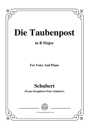 Schubert-Die Taubenpost,in B Major,for Voice&Piano